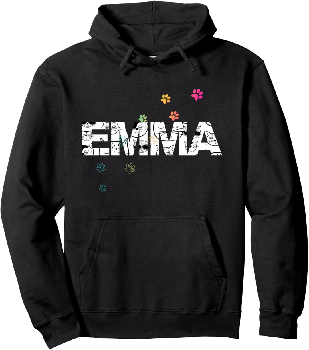 Emma - Schöner Name mit süssen Katzen und Pfoten Pullover Hoodie