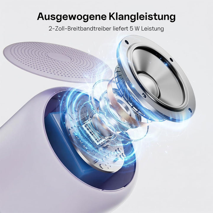 Bobtot Tragbarer Bluetooth-Lautsprecher, kabelloser wasserdichter Lautsprecher mit lautem Stereo-Sou