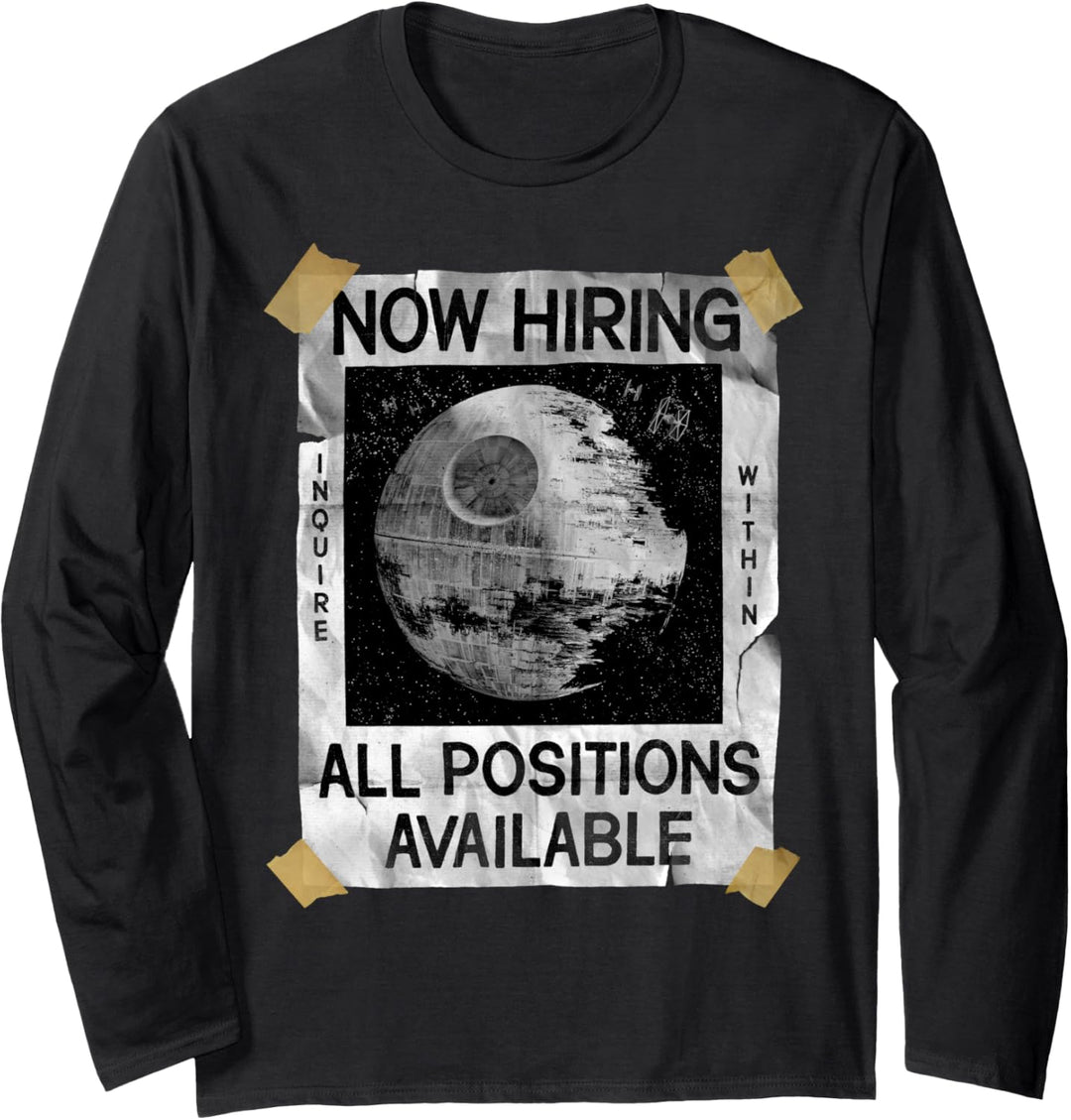 Star Wars Now Hiring On The Death Star Langarmshirt