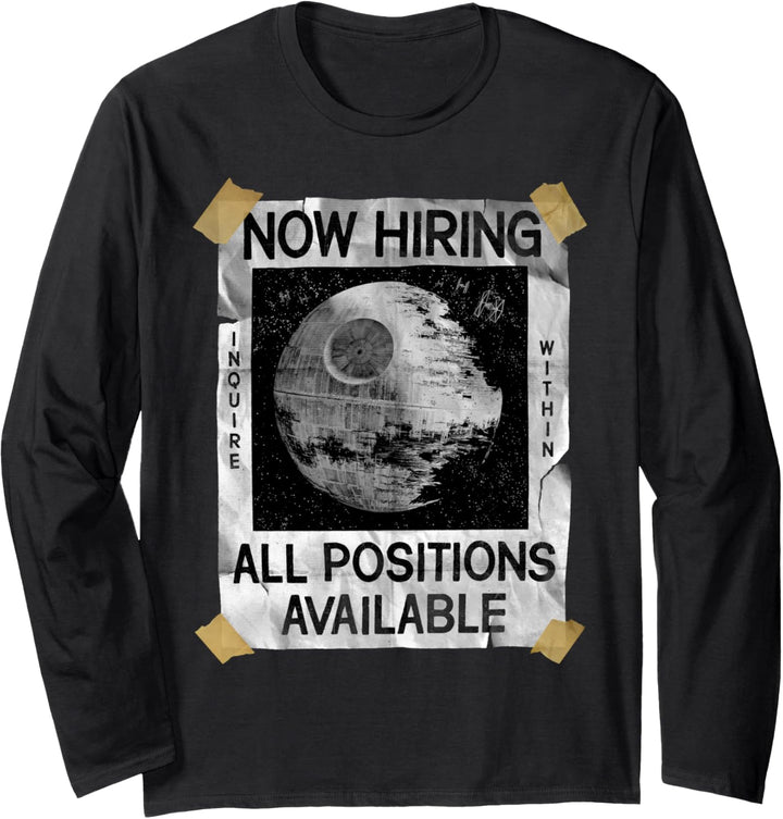 Star Wars Now Hiring On The Death Star Langarmshirt
