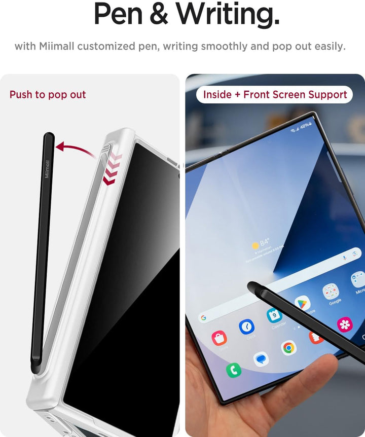 Miimall Magnetisch Hülle Kompatibel mit Samsung Galaxy Z Fold 7 Hülle mit S-Pen & Stifthalter, [Anti