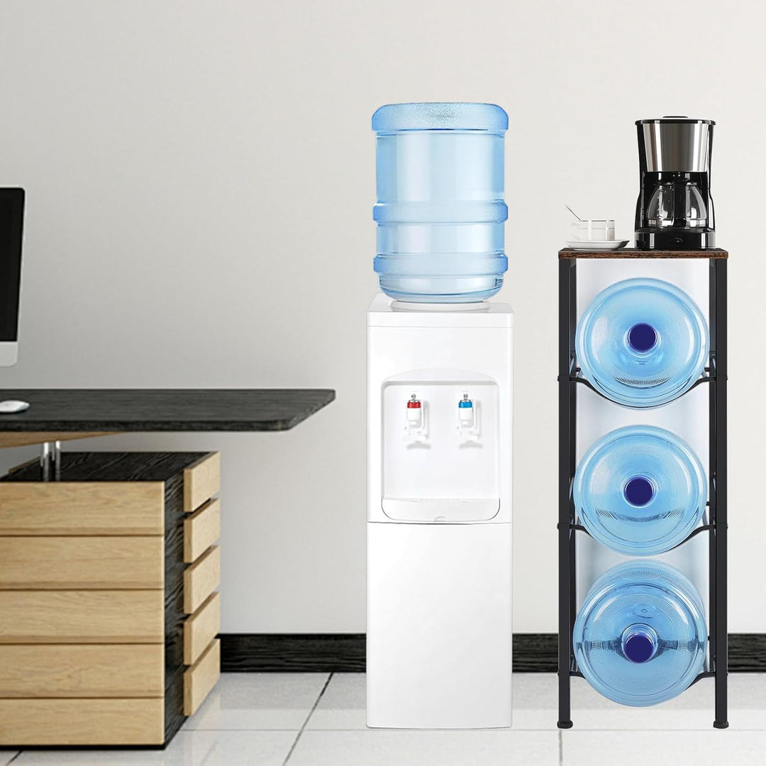 Wasserkrughalter, 3 Etagen 5 Gallonen Wasserflaschenhalter mit Brett, Wasserkühler Krug Regal, Büro-