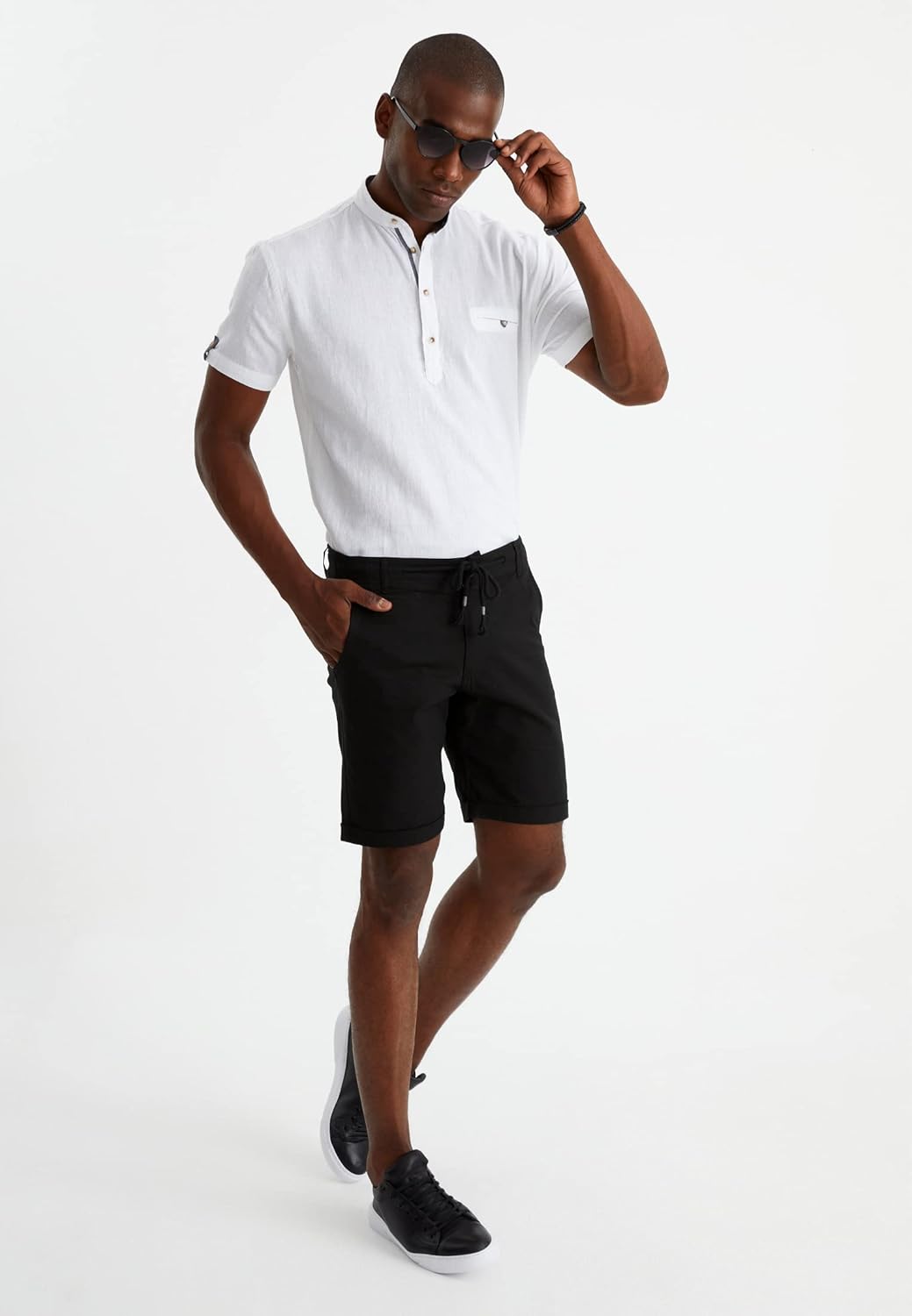 Leif Nelson kurze Hose Herren Bermuda Leinen Shorts Leinenhose Stoffhose Leinenshorts Männer Sommerh