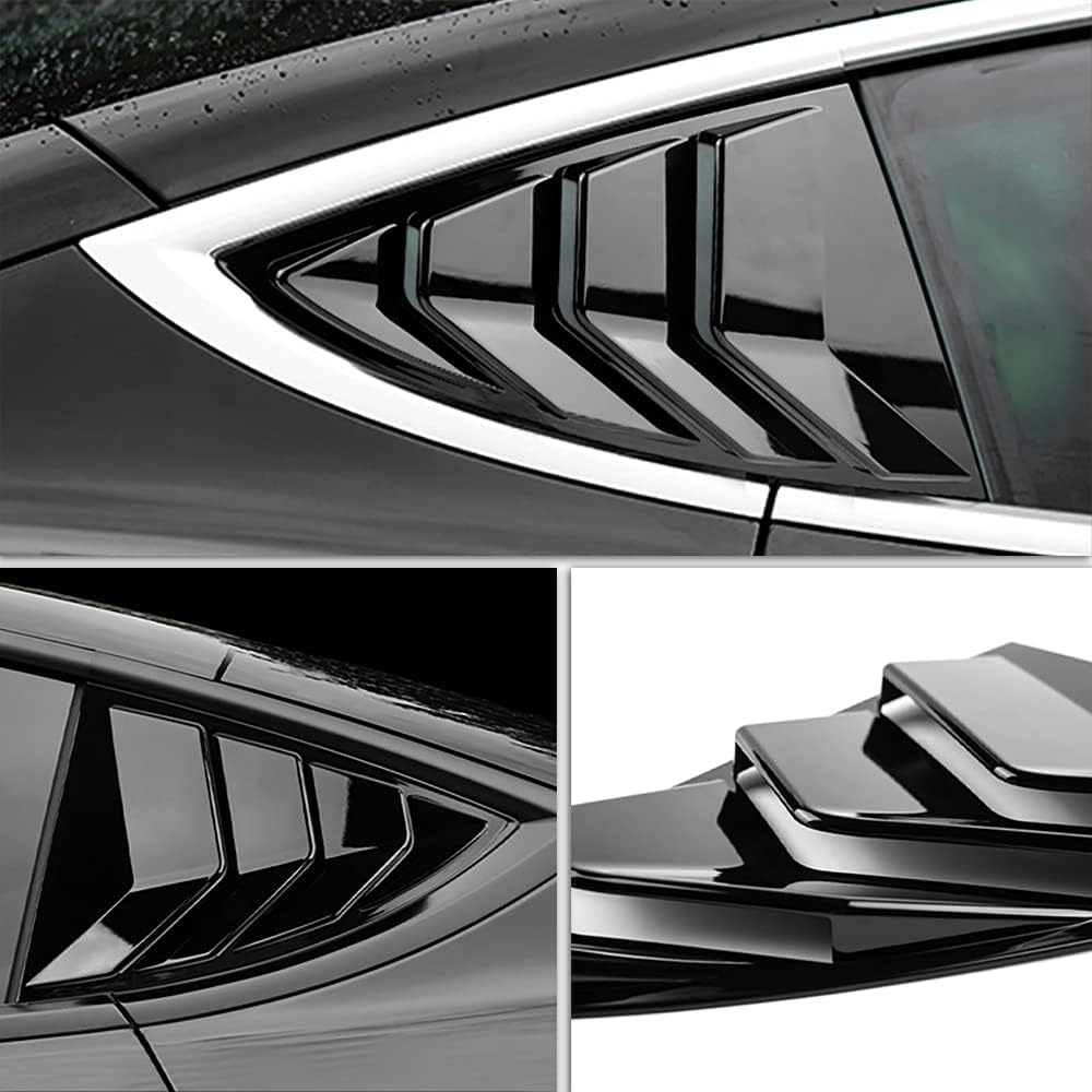 KUNGKIC Rear Side Window Louvers,Air Vent Scoop Louvers for Tesla Model 3 2017-2024,Window Scoop Lou