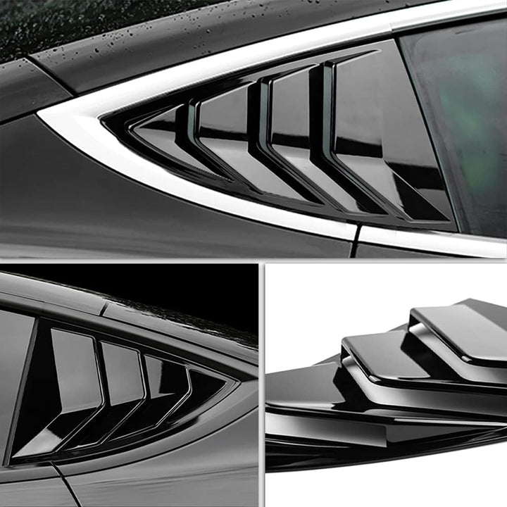 KUNGKIC Rear Side Window Louvers,Air Vent Scoop Louvers for Tesla Model 3 2017-2024,Window Scoop Lou