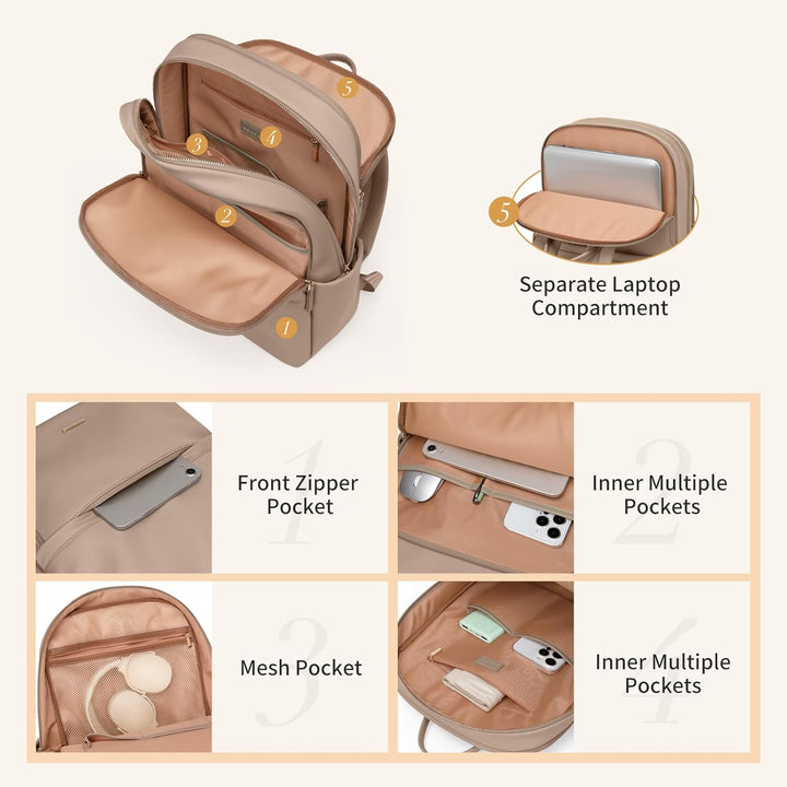 GOLF SUPAGS Laptop Rucksack für Damen Casual Daypack für Arbeit Reisen College Schulrucksack Handtas