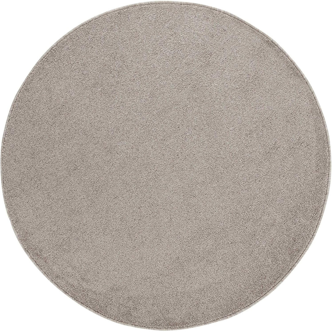 Carpetsale24 Moderner Kurzflor Teppich für Wohnzimmer, 120 cm Rund in Beige - Dichtere, Extra Weich,