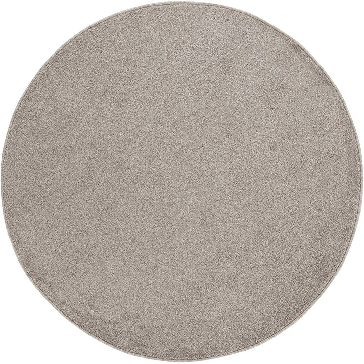 Carpetsale24 Moderner Kurzflor Teppich für Wohnzimmer, 120 cm Rund in Beige - Dichtere, Extra Weich,