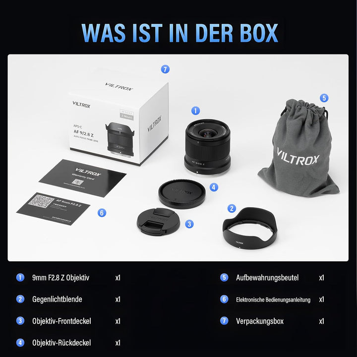 VILTROX 9mm F2.8 Z Air AF Objektiv für Nikon Z-Mount,APS-C Ultraweitwinkel | Autofokus Prime Objekti