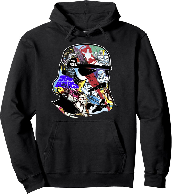 Star Wars Trooper Comic Helmet Side Portrait Pullover Hoodie