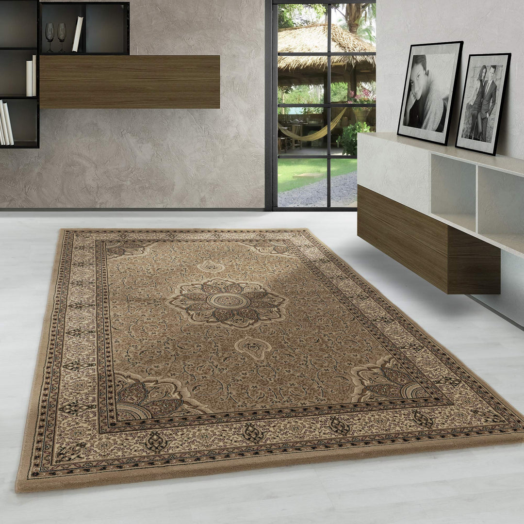 Carpetsale24 Orientteppich Kurzflor Orientalischer Teppich, Klassisch Oriental Ornament Medaillon De