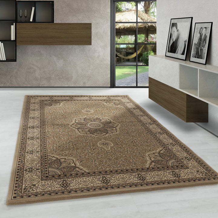Carpetsale24 Orientteppich Kurzflor Orientalischer Teppich, Klassisch Oriental Ornament Medaillon De