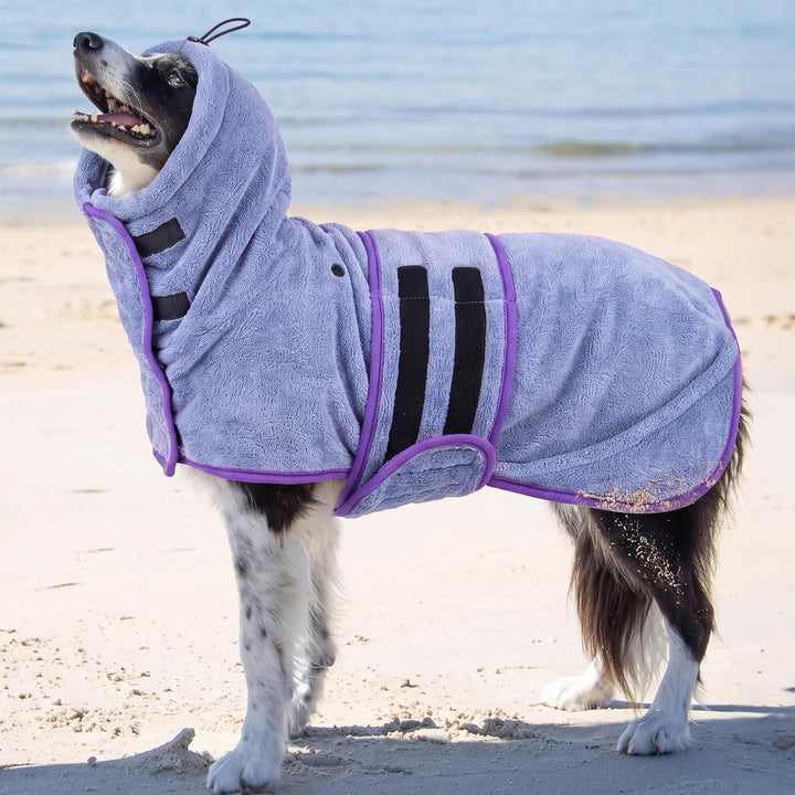 CITÉTOILE Hundebademantel mit Pfotenschutz für Pool &amp; Regen Blau S Blau Grösse: S, Brustumfang: 35CM