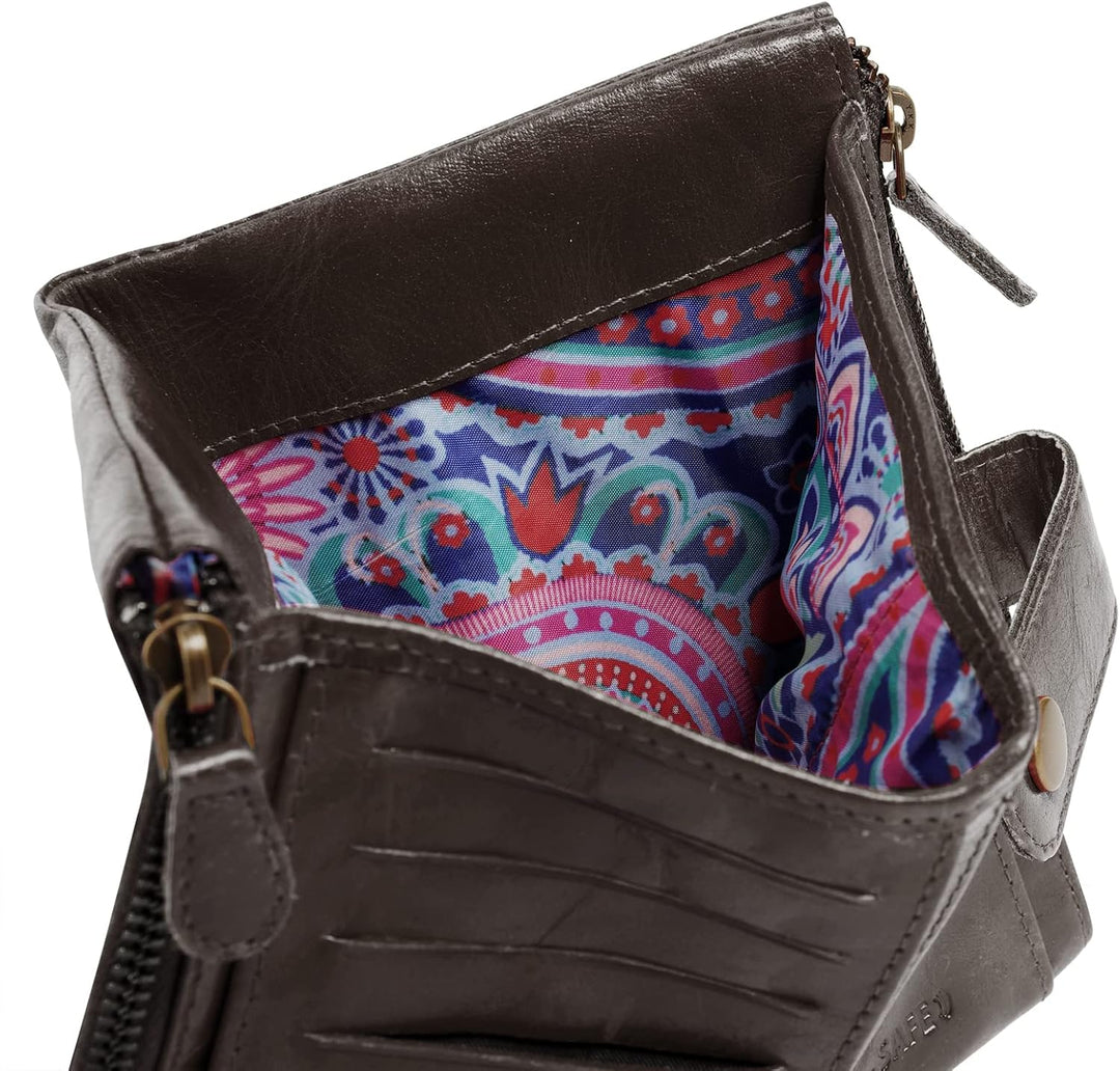 bruno banani grosse Geldbörse im Querformat Echt Leder Damen | | 021754 Braun, Braun