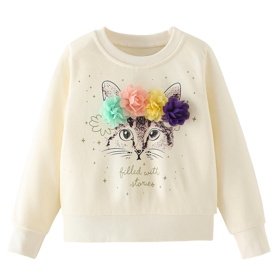 Codkkre Sweatshirt Mädchen Pullover für Kinder Süss Cartoon Sweater Mädchen Langarmshirts aus Baumwo