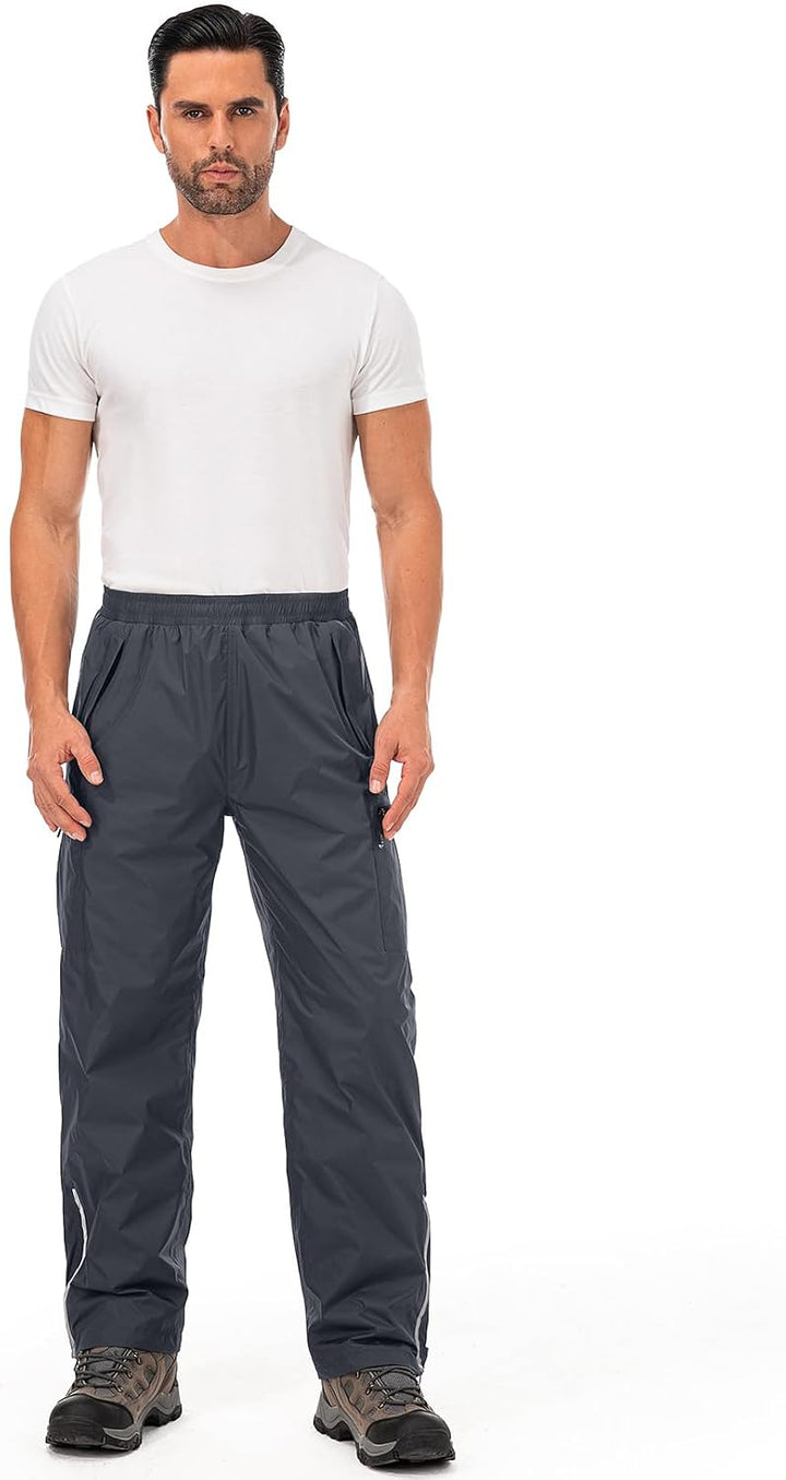 Regenhose Herren Wasserdicht Leichte Fahrrad Winddicht Reflektierende Outdoorhose zum Wandern Campin