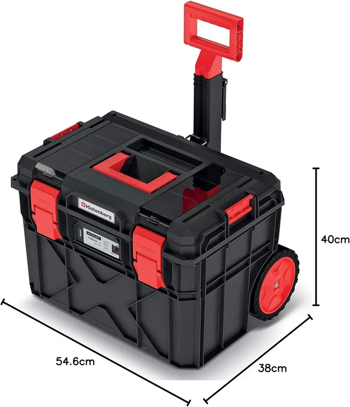 Profi Werkzeugkoffer Werkzeugtrolley Rollende Werkstatt Toolbox Mit Aluminium-Teleskopstiel Belastba