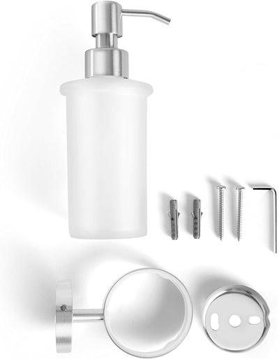 Ambrosya - Seifenspender mit Wandbefestigung - Glas Seife Spender Halter Seifenhalter Seifenschale B