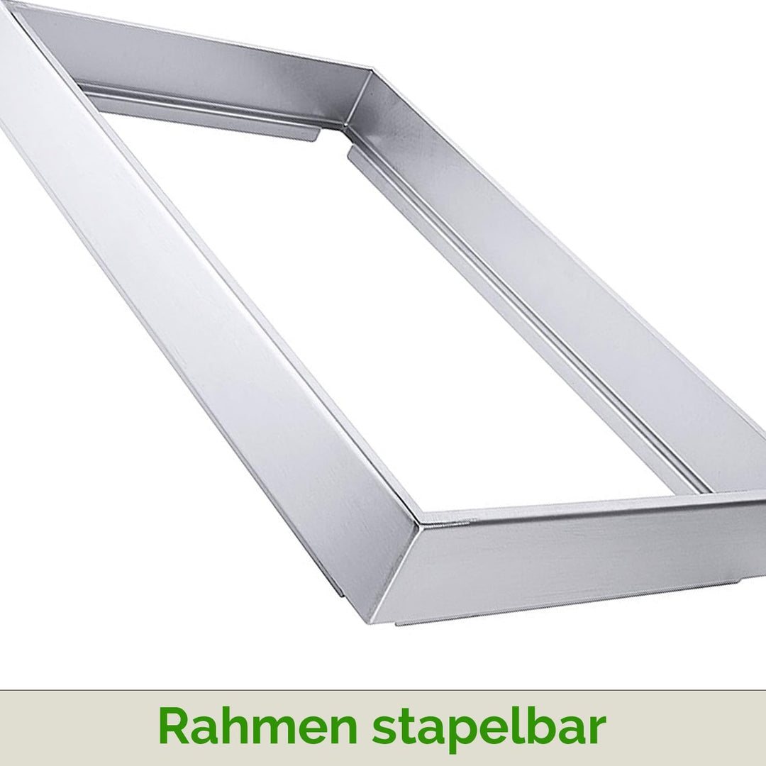 Kerafactum Hochwertiger Edelstahlrahmen für GN 1/1 Platten – 7 cm Höhe Edelstahl Rahmen für Kühlplat