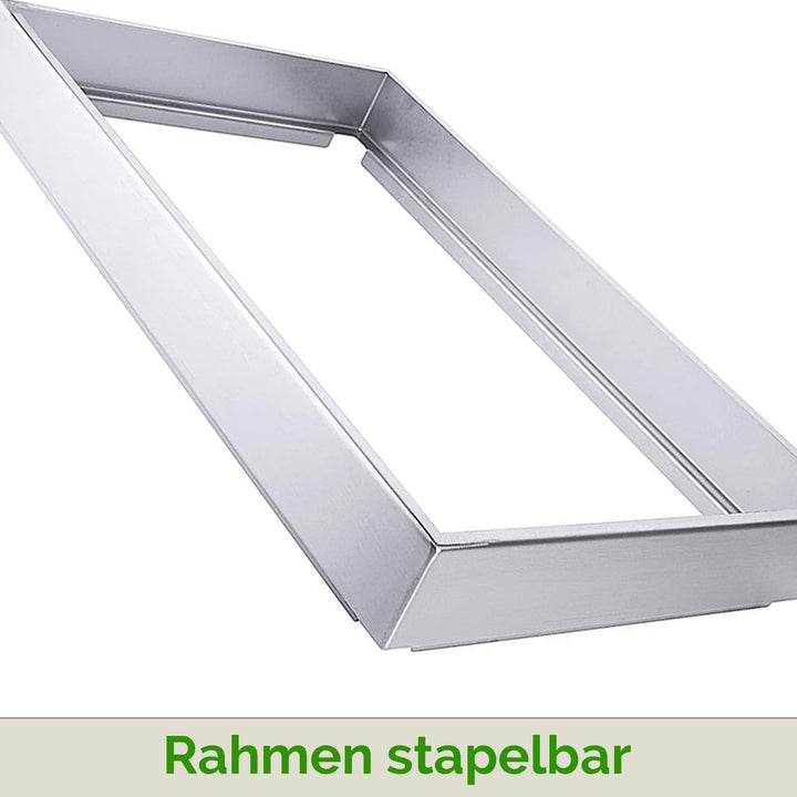 Kerafactum Hochwertiger Edelstahlrahmen für GN 1/1 Platten – 7 cm Höhe Edelstahl Rahmen für Kühlplat