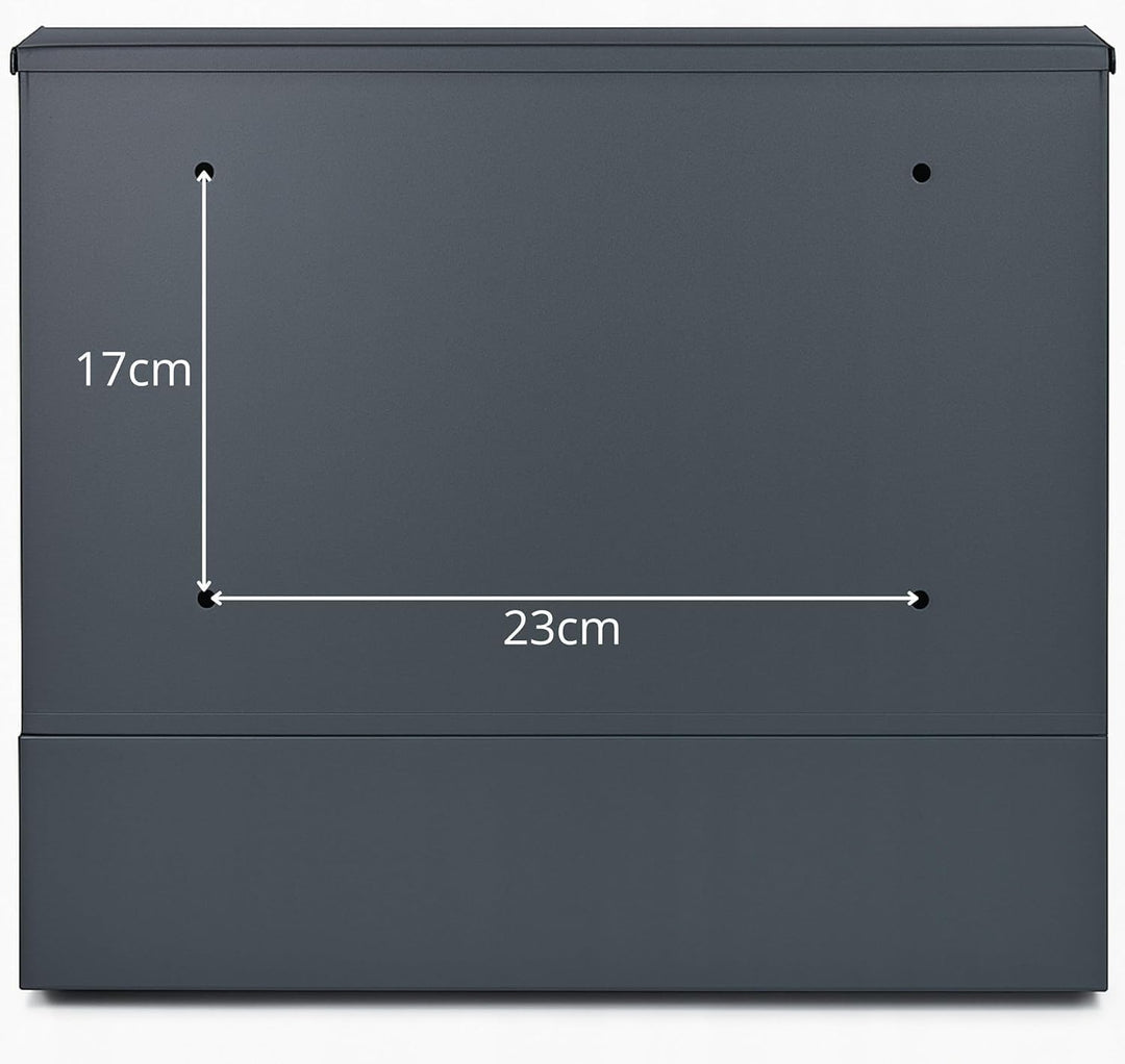 Verda Personalisierter Briefkasten mit Zeitungsfach, Postkasten Designer Wandbriefkasten Zeitungsrol
