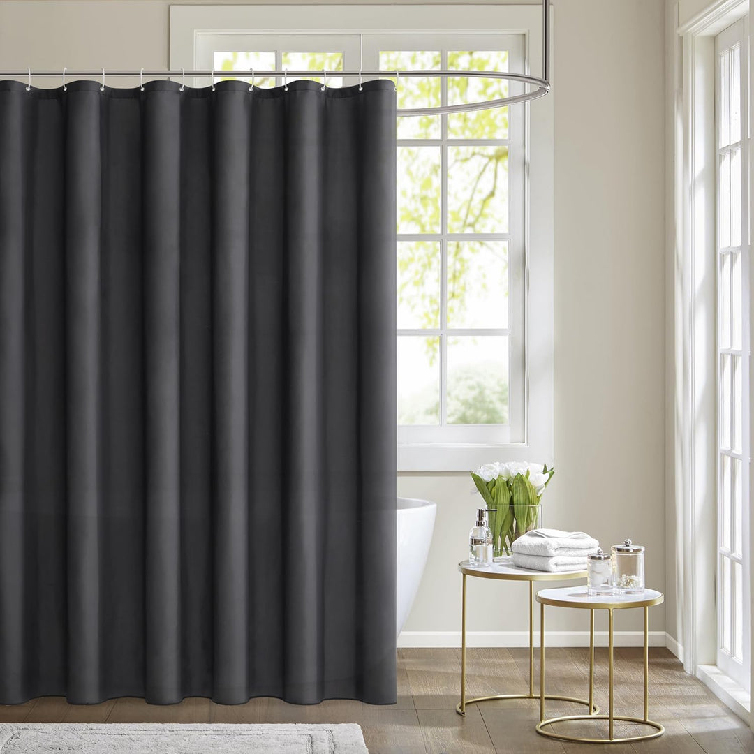 MIULEE Duschvorhang 240x200cm Dunkelgrau Wasserdicht Badvorhang Anti-schimmel und Textil Waschbar Sc