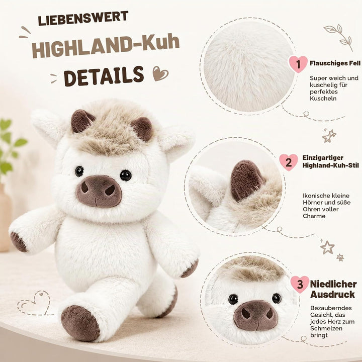 JIASHA Running Cow Plush 45cm, Laufendes Kuh Kuscheltier, A