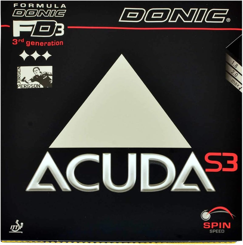 DONIC Belag Acuda S3 Schwarz Max, Schwarz Max