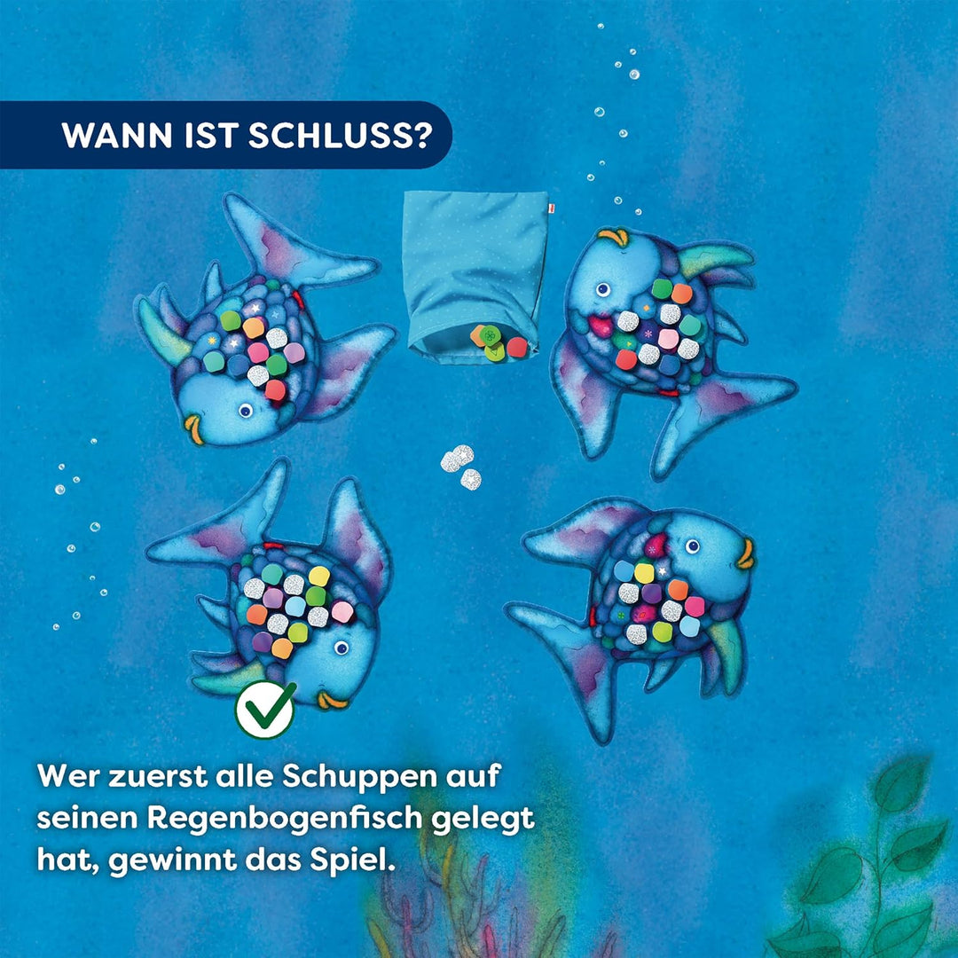 HABA Glitzer Bingo Der Regenbogenfisch – Kinderspiel ab 3 Jahren, Gesellschaftsspiel &amp; Farben-Lernsp