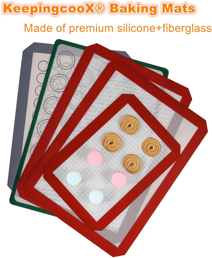 Rechteckiges Silikon, Antikleber, Lebensmittelsichere Backmatte, Packung von 2, Rot, 40x30cm, 30x21c