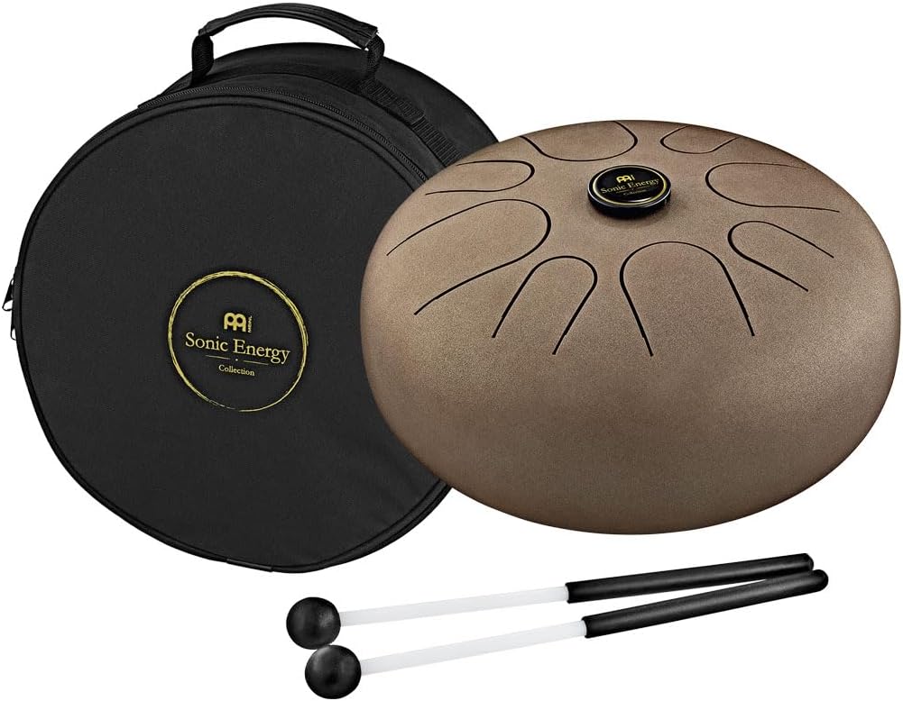 Sonic Energy 12" Edelstahl Zungentrommel – G Dur – Vintage Braun – Für Meditation, Yoga, Percussion