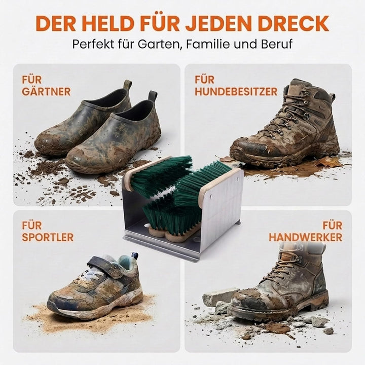 Borstelshop Schuhabstreifer mit Halterung - Fussabtreter Aussenbereich - Fussabtreter Aussen - Schuh