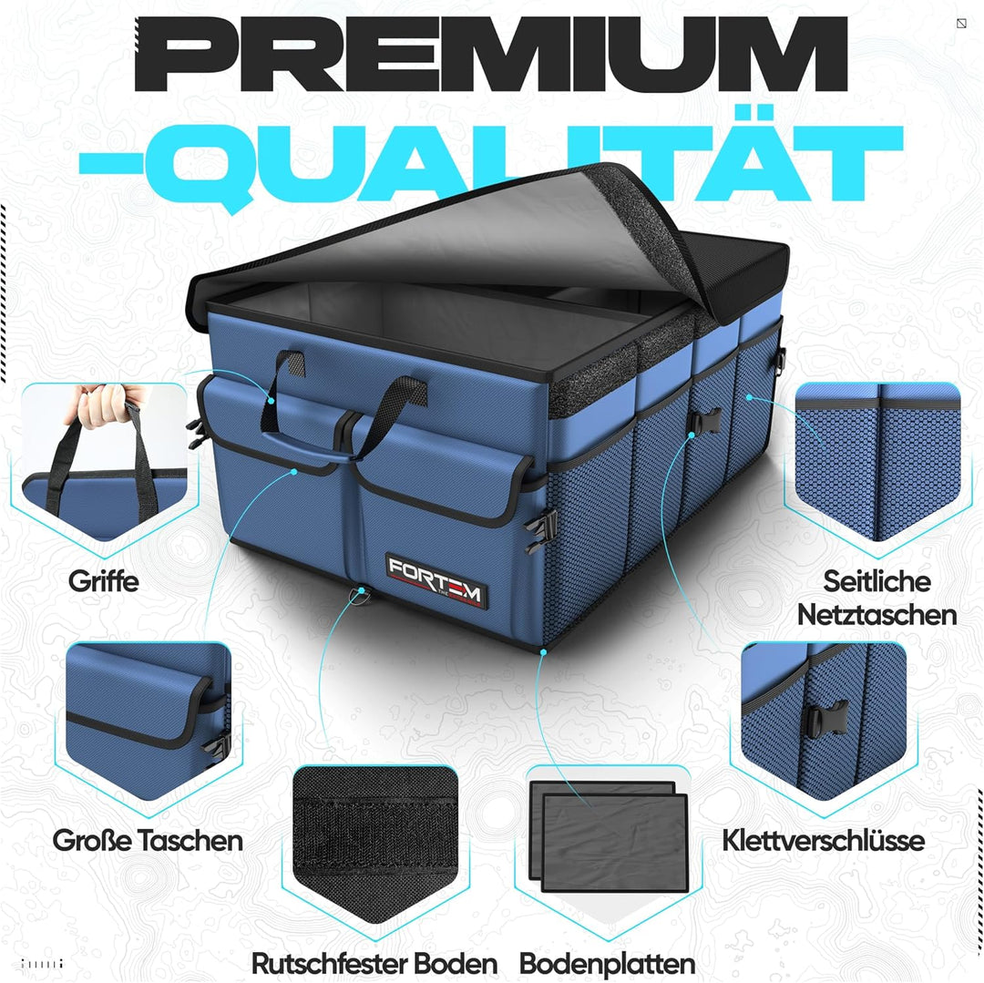 FORTEM Kofferraum Organizer, Kofferraumtasche, Zusammenklappbarer Auto Organizer Kofferraum mit Fäch