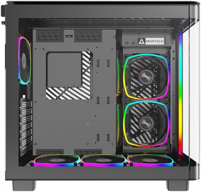 MONTECH, King 95 PRO Dual-Chamber ATX Mid-Tower PC-Gaming-Gehäuse, hoher Luftstrom, werkzeuglose Pan