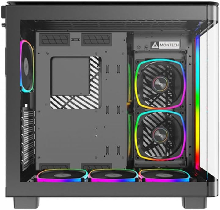 MONTECH, King 95 PRO Dual-Chamber ATX Mid-Tower PC-Gaming-Gehäuse, hoher Luftstrom, werkzeuglose Pan