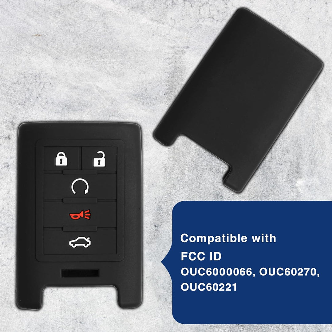 KeyGuardz Keyless Remote Car Smart Key Fob Outer Shell Cover Soft Rubber Case for Cadillac ATS CTS D