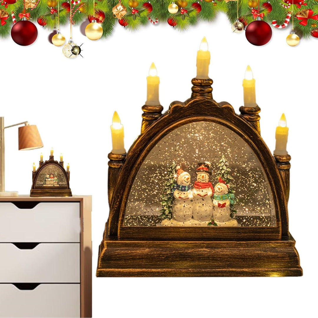 Christmas Snow Globes Winter | Lighted Christmas Snow | Winter Scene Music Lantern | Glittering Wate