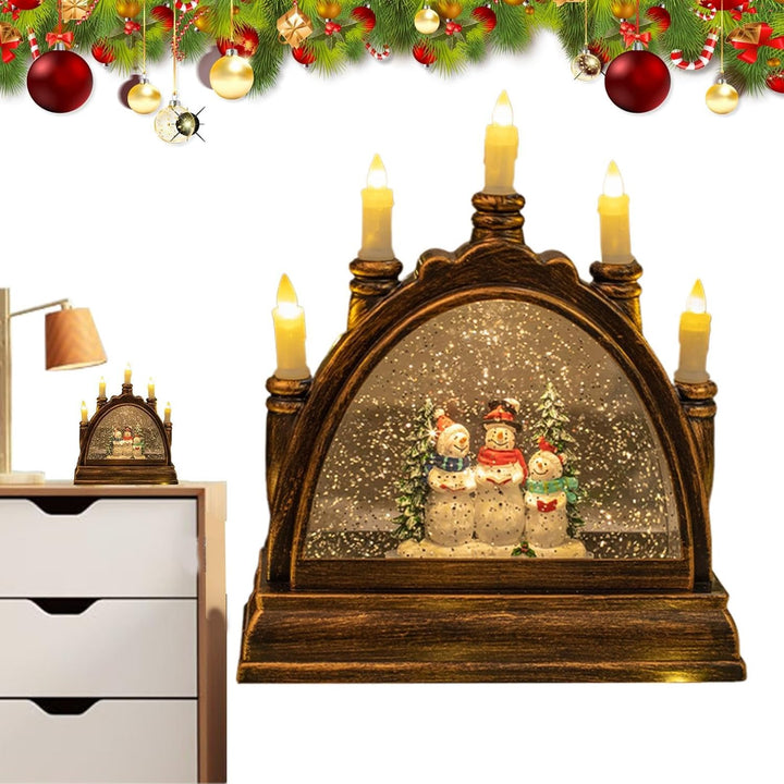 Christmas Snow Globes Winter | Lighted Christmas Snow | Winter Scene Music Lantern | Glittering Wate