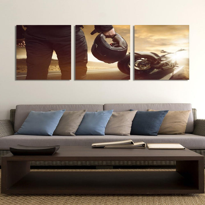 Feeby. Leinwandbild, Bilder, Wand Bild - 3 Teile - Panoramabild, Wandbilder, Kunstdruck 210x70 cm, M