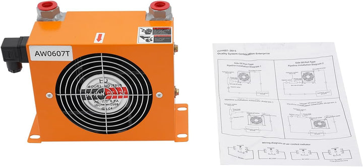 DC 12V Hydraulikölkühler 48W Hydraulischer Luftkühler 680Kcal/h Luft-Öl-Kühler Durchflussrate 20L/mi