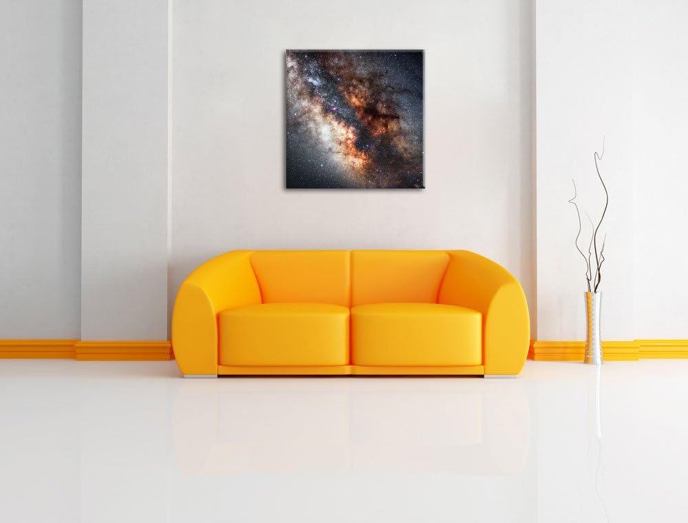 Zentrum der Milchstrasse, Format: 70x70 auf Leinwand, XXL riesige Bilder fertig gerahmt mit Keilrahm