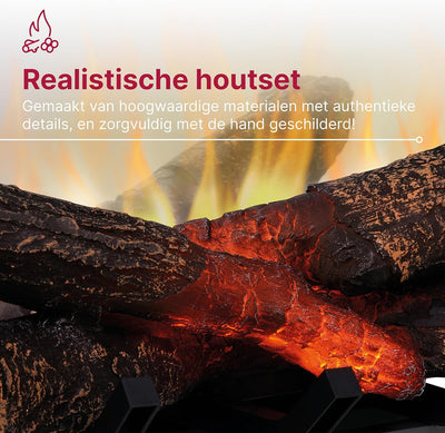 DIMPLEX - Revillusion Logset 20" - Freistehender Elektrokamin - Schwarz - Heizfunktion, LED-Holz Set
