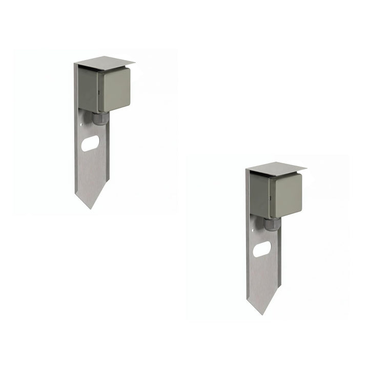ledscom.de 2 Stück Garten Steckdosensäule PIWI mit Erdspiess für aussen, IP44, 1-fach, Edelstahl, ed