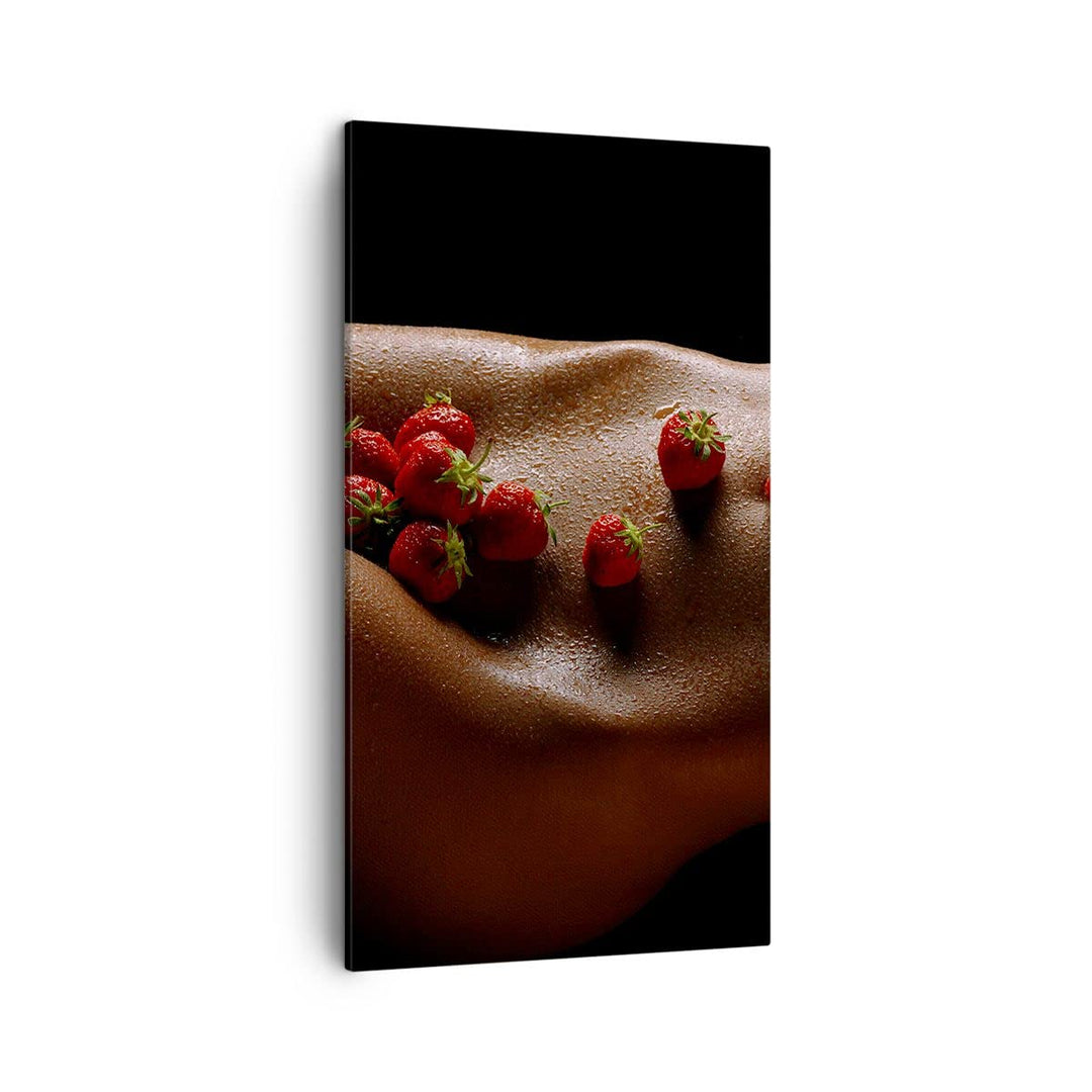 Bilder auf Leinwand Frau Wasser Tröpfchen Tau Leinwandbild mit Rahmen 45x80cm Wandbilder Dekoration