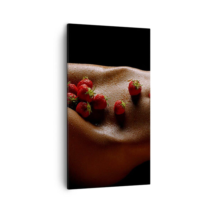 Bilder auf Leinwand Frau Wasser Tröpfchen Tau Leinwandbild mit Rahmen 45x80cm Wandbilder Dekoration