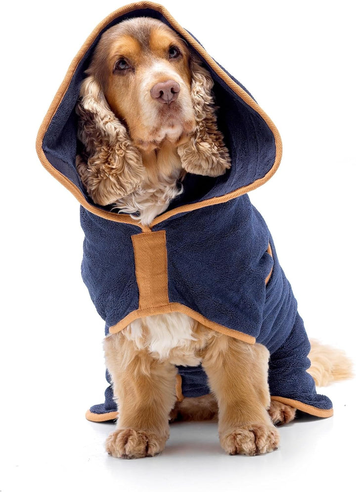 Lucky Paws® Luxuriöser Hundebademantel - doppellagiger Bademantel Hund - super saugfähig weiches Hun