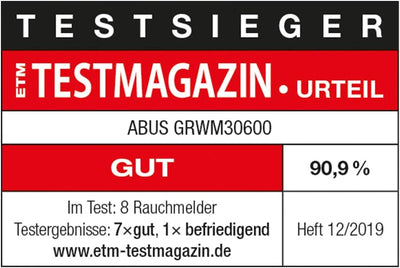 ABUS Mini-Rauchmelder GRWM30600 mit 10-Jahres-Batterie - Q-Label & DIN EN14604 zertifiziert - 85 dB