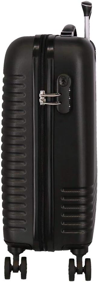 Roll Road India Kabinenkoffer Schwarz 40x55x20 cms Hartschalen ABS Kombinationsschloss 37L 2,5Kgs 4