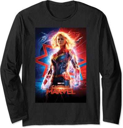 Captain Marvel Poster Langarmshirt