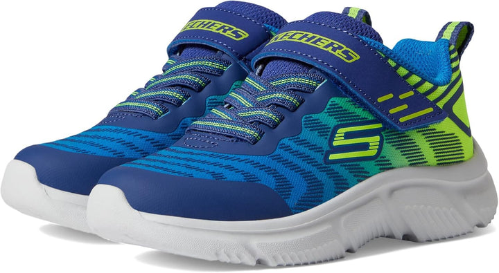 Skechers Jungen 405037l Lmcc Sneaker 27 EU Blue Yellow Textile Navy Synthetic Trim, 27 EU Blue Yello